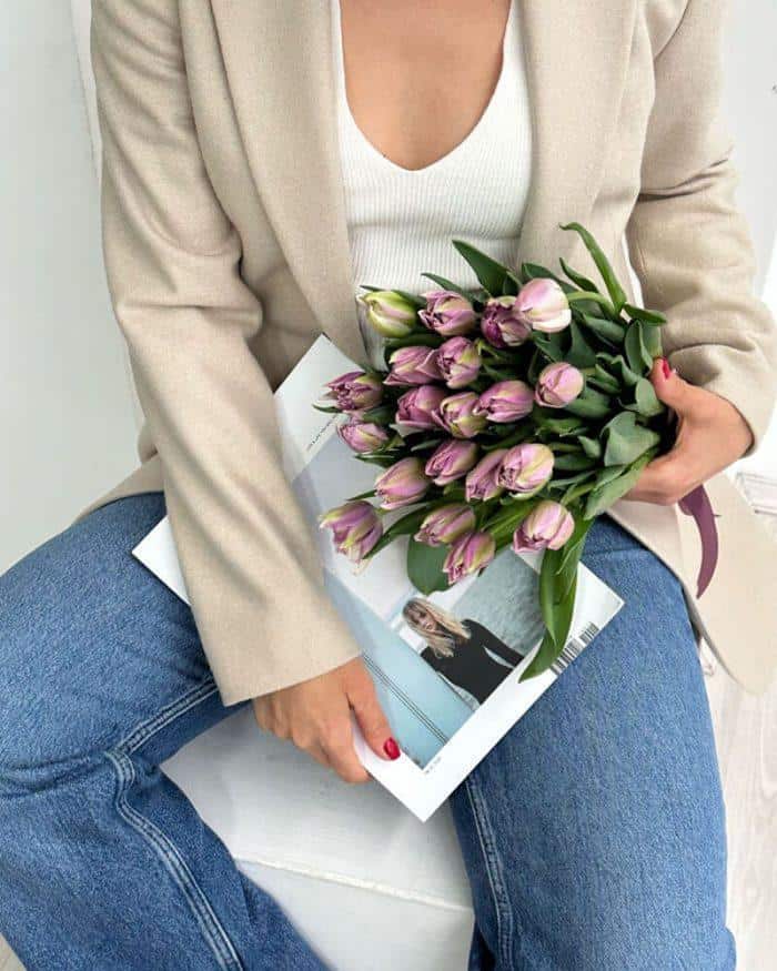 19 сиреневых тюльпанов 2850₽